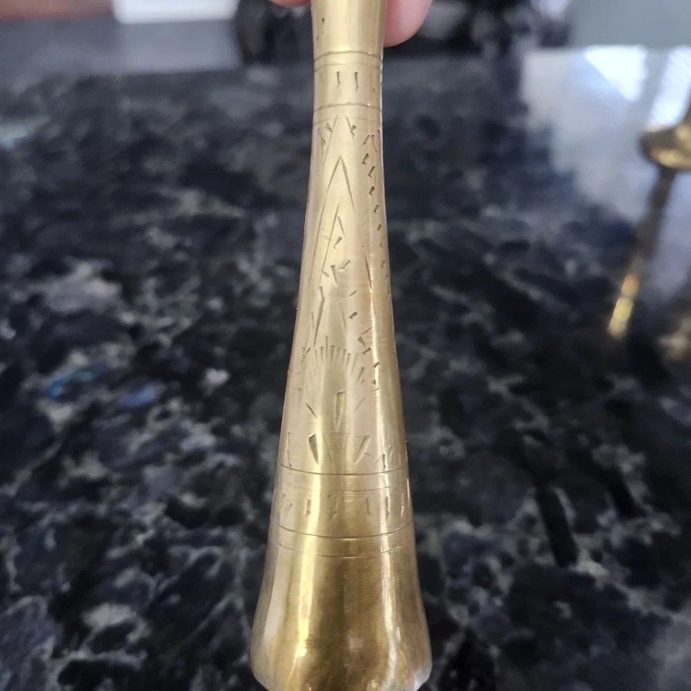 Vintage Brass Thin Vase